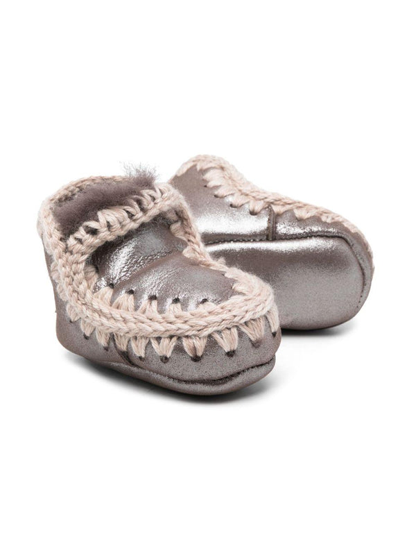 Stivali Eskimo per neonata Mou Kids grigi con effetto metalizzato
