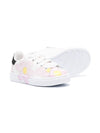 Sneakers a fiori per bambina Monnalisa bianche con design a inserti