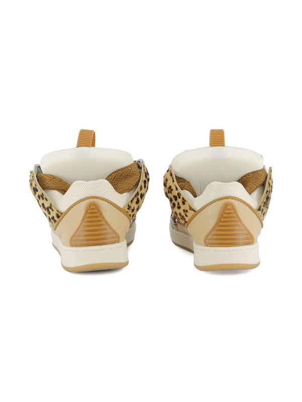 Sneakers per bambina Lanvin Enfant beige con stampa leopardata