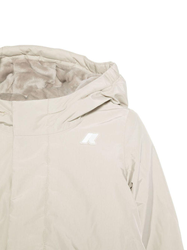 Giacca E.Jack Soft Touch Marmotta per neonato K-Way Kids beige con applicazione con logo sul petto