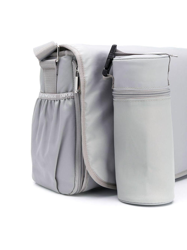 Borsa fasciatoio per neonati Emporio Armani Kids grigio con logo argento