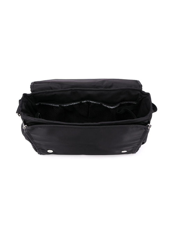 Borsa fasciatoio per neonati Emporio Armani Kids nera con logo