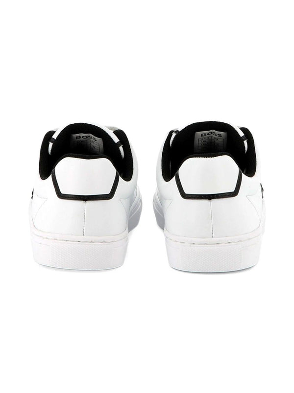 Sneakers per bambino BOSS Kids bianche con dettaglio con placca con logo