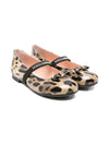 Ballerine per bambina Dolce & Gabbana Kids marrone con stampa leopardata