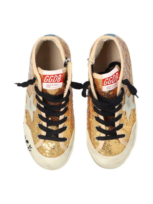 Sneakers per bambino Golden Goose Kids oro con paillettes
