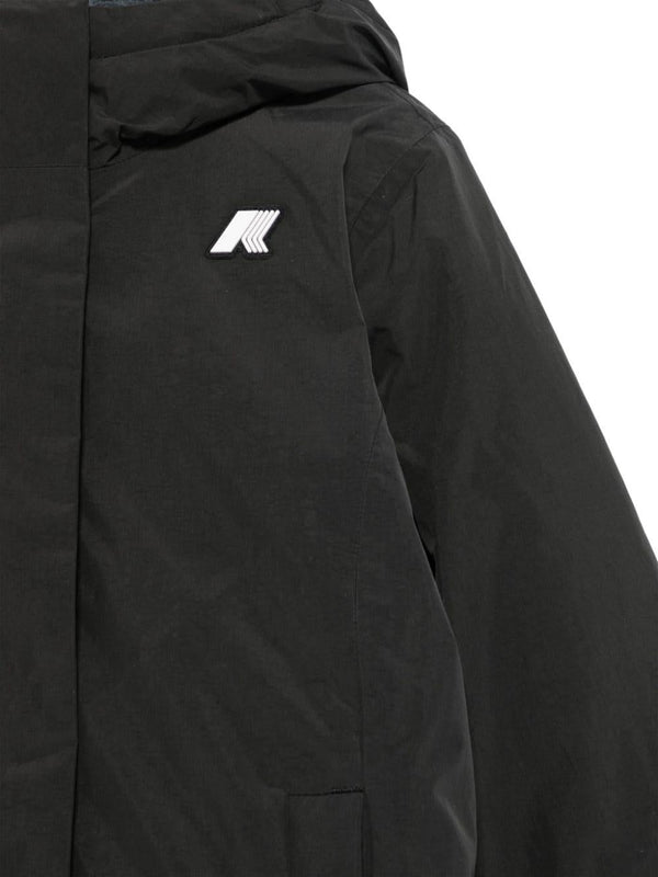 Giubbino P. Lily per bambina K-Way Kids nero con dettaglio con logo in rilievo