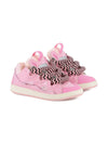 Sneakers per bambina Lanvin Enfant rosa con lacci oversize a zigzag