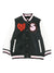 Giacca per bambina Stella McCartney Kids varsity Love nero con applicazioni