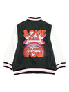 Giacca per bambina Stella McCartney Kids varsity Love nero con applicazioni