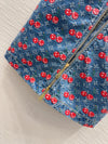 LV 25 Cherry Denim Vest Dress Blue Cotton