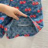 LV 25 Cherry Denim Shorts Blue Cotton