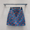 LV 25 Cherry Denim SkirtBlue Cotton