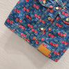 LV 25 Cherry Denim Vest Jacket Blue Cotton