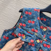 LV 25 Cherry Denim Vest Jacket Blue Cotton