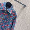LV 25 Cherry Denim Jacket Blue Cotton