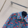 LV 25 Cherry Denim Jacket Blue Cotton