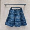 LV 25 Both Muscular Soft Denim Skirt Blue Cotton