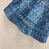 LV 25 Both Muscular Soft Denim Skirt Blue Cotton