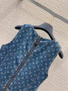 LV 25 Both Muscular Soft Denim Vest Dress Blue Cotton
