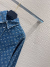 LV 25 Both Muscular Soft Denim Shirt Blue Cotton