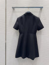 LV 25 Office Fashion Luxurious Dress Black Poliester Wool
