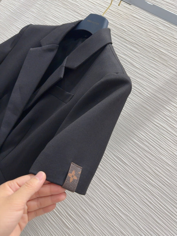 LV 25 Office Fashion Luxurious Dress Black Poliester Wool