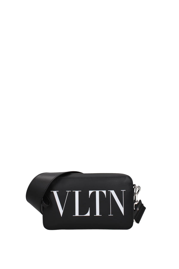 Shoulder Bags vltn Leather Black White