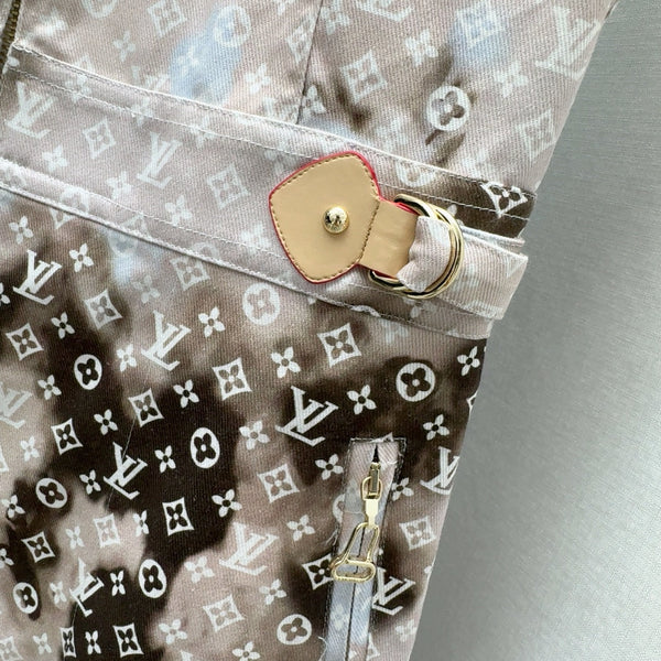 LV 25 Mononogram Gradient Print Logo Denim Vest Dress Multicolor