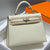 Hermes Kelly Bag Milkshake White Silver Epsom Leather 249772