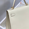 Hermes Kelly 25 Bag Milkshake White Gold Epsom Leather 249810