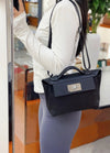 Hermes 21 Bag Black with Silver Buckle Calfskin 250278