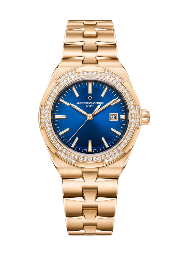 Overseas Self-Winding 35mm Pink Gold Diamond Bezel Watch