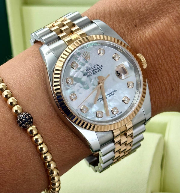 Rolex Datejust 36, MOP dial, Two tone