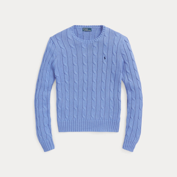 CABLE-KNIT COTTON CREWNECK SWEATER