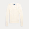 CABLE-KNIT COTTON V-NECK SWEATER