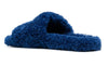 Balenciaga logo-embroidered slides "Blue" 