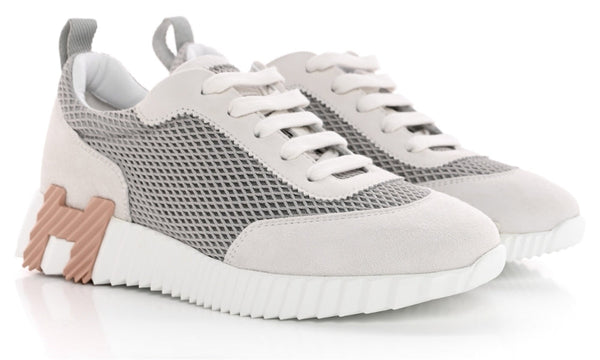 Hermès Air Mesh Suede Goatskin Bouncing"Gris Lulea White"