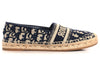 CHRISTIAN DIOR Oblique Embroidered Granville 15mm Espadrilles 38.5 Deep Blue