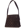 CHANEL 1997-1999 Quilted Flap Shoulder Bag Large Brown Velvet 