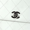 CHANEL 1998 Flap Shoulder Bag Small White Calfskin 