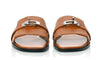HERMES Calfskin Giulia Sandals Naturel 'Brown' 