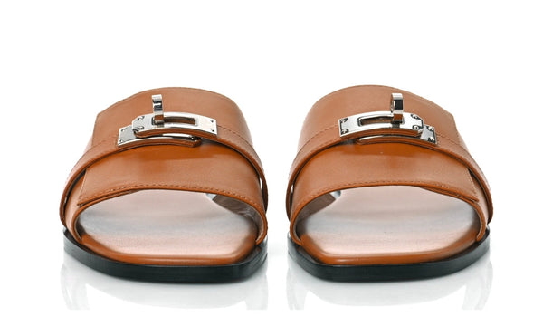 HERMES Calfskin Giulia Sandals Naturel 'Brown' 