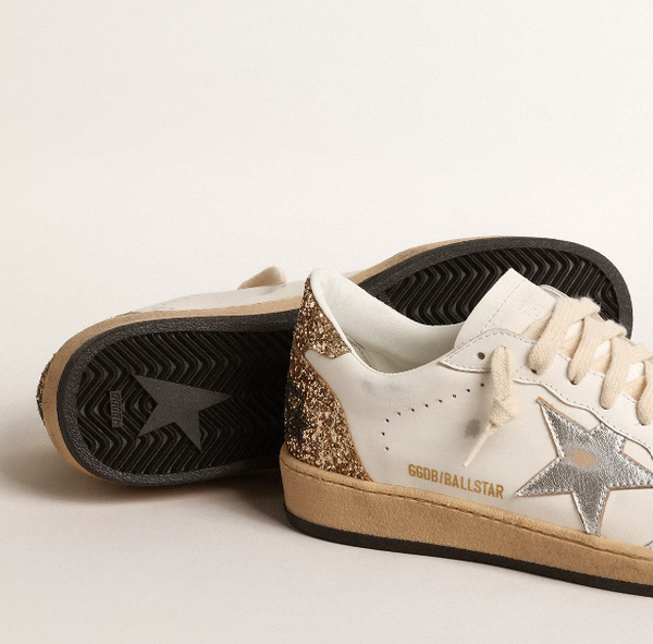 Ball Star with metallic leather star and glitter heel "LAST PIECES"