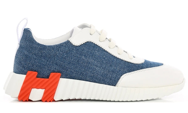 Hermès Denim Suede Goatskin Bouncing"Bleu Clair White"
