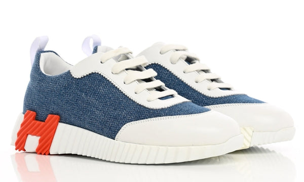 Hermès Denim Suede Goatskin Bouncing"Bleu Clair White"