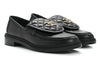 CHANEL Lambskin Quilted CC Turnlock Loafers Black
