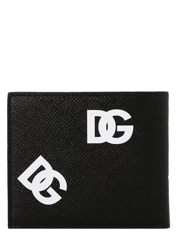 Logo Leather Wallet Portafogli Bianco/Nero