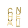 Chanel Gold "CHA"/"NEL" Letter Drop Earrings