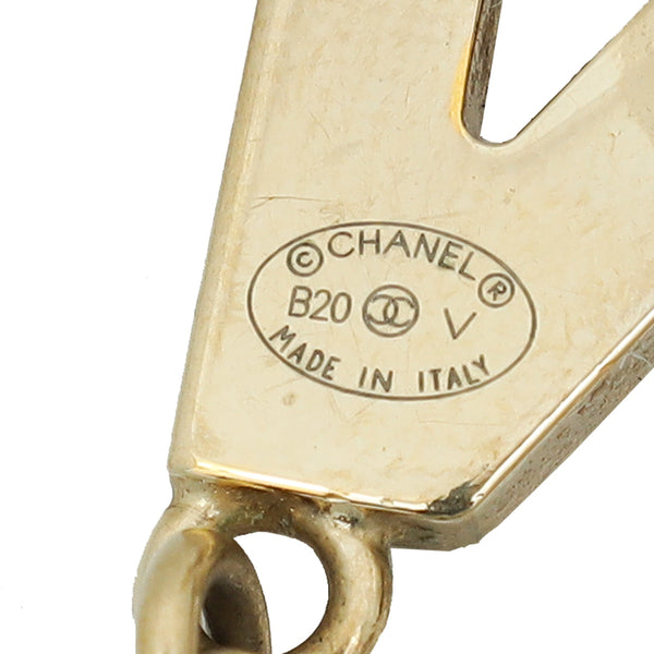 Chanel Gold "CHA"/"NEL" Letter Drop Earrings