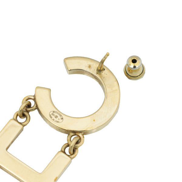 Chanel Gold "CHA"/"NEL" Letter Drop Earrings